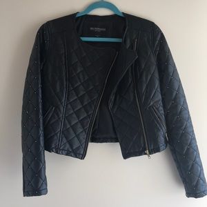 Obey Black Leather Jacket